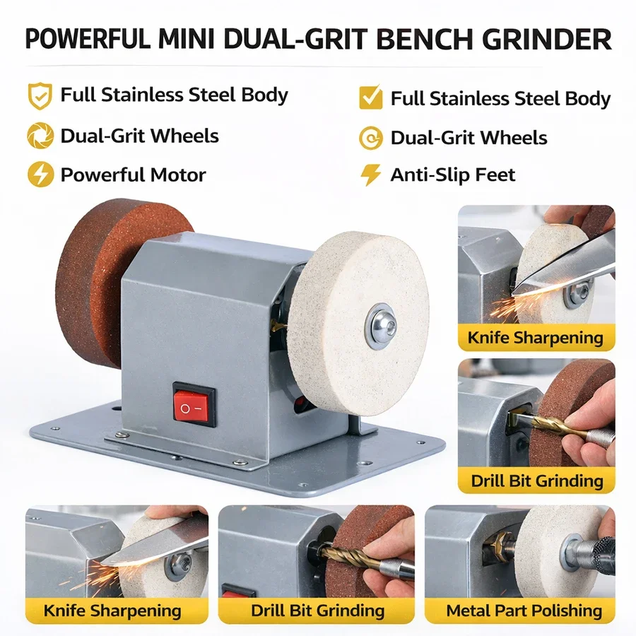 Electric Gadget - Mesin Gerinda Mini Listrik, Bodi Baja