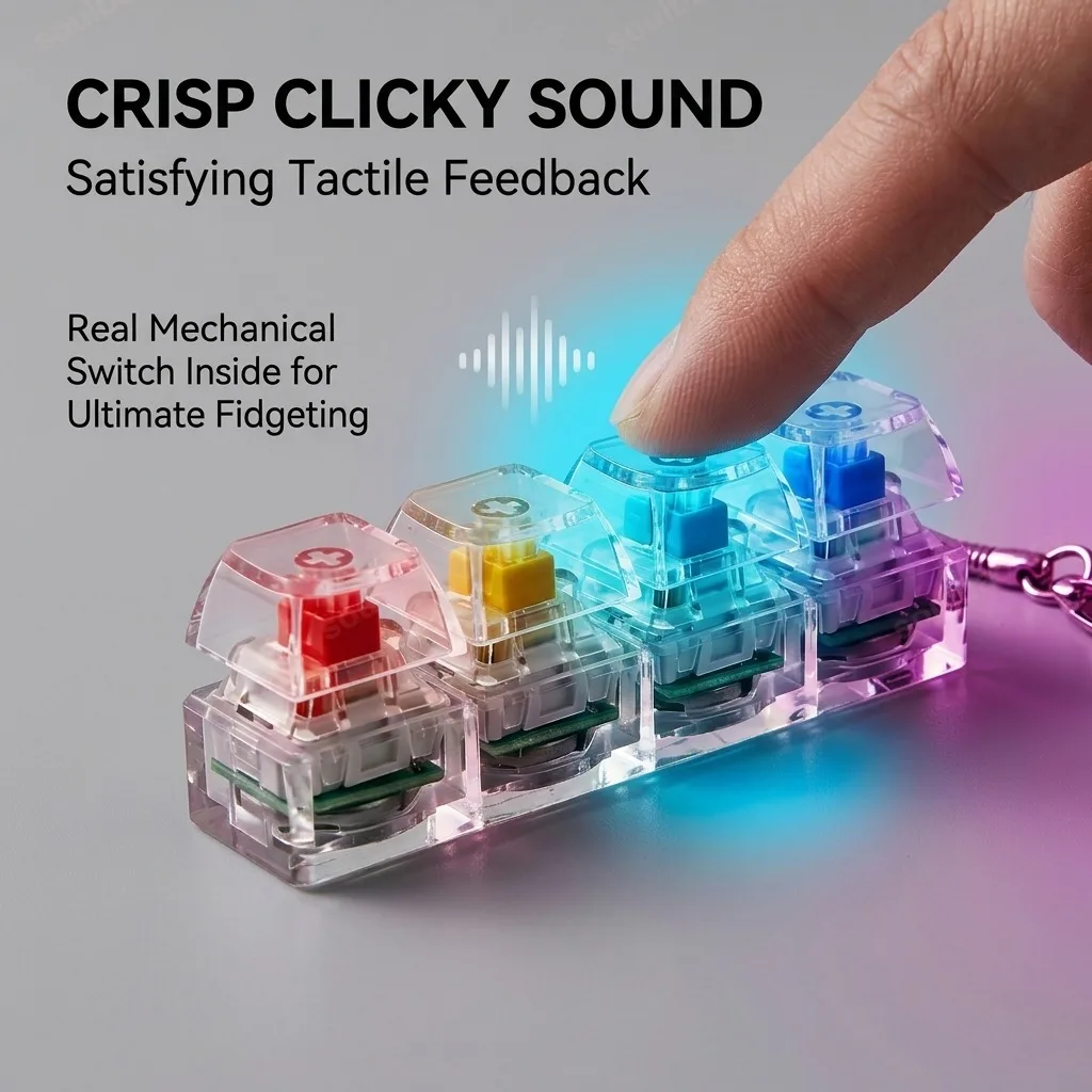 Electronics Gadgets For Kids - Mainan Fidget Gantungan Kunci Keyboard LED