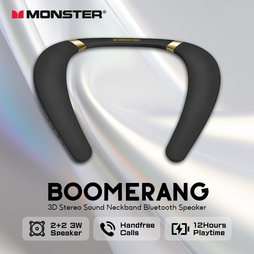 Bluetooth Speaker Waterproof - Speaker Bluetooth Leher Monster Boomerang Baru,