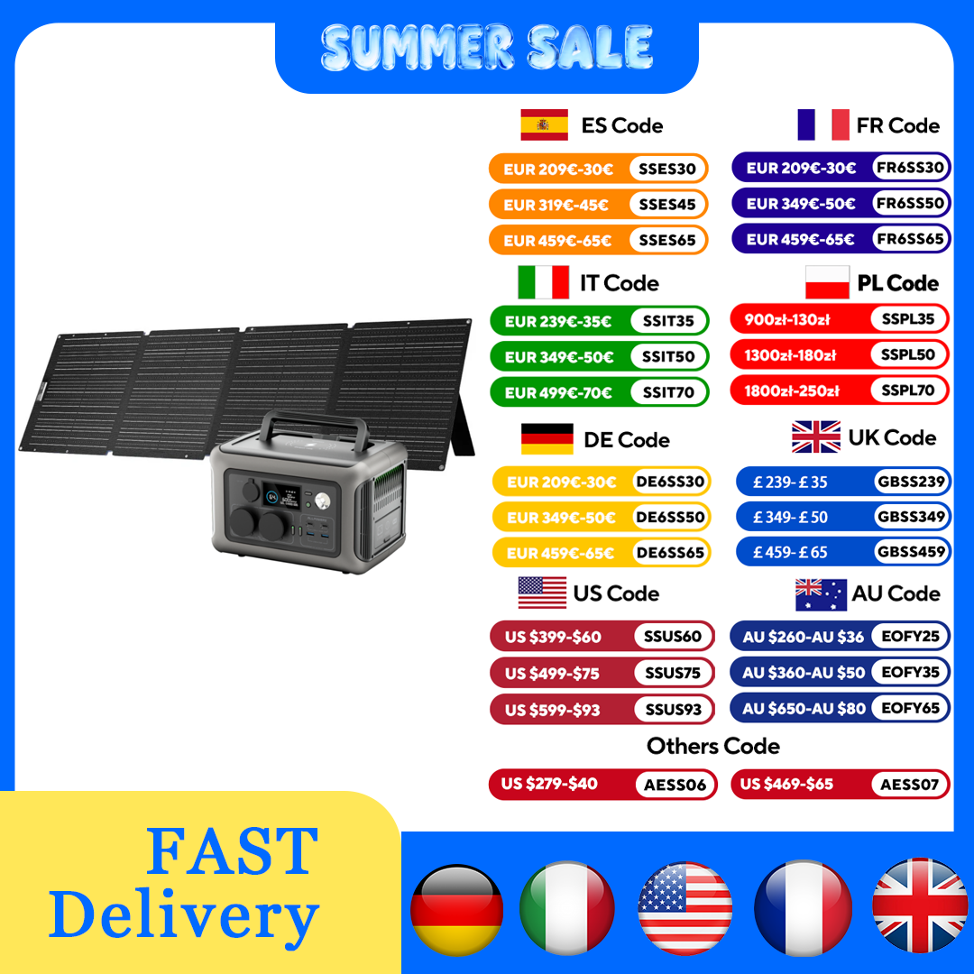 Solar Powered Charger - ALLPOWERS R600 Power station 299Wh 600W