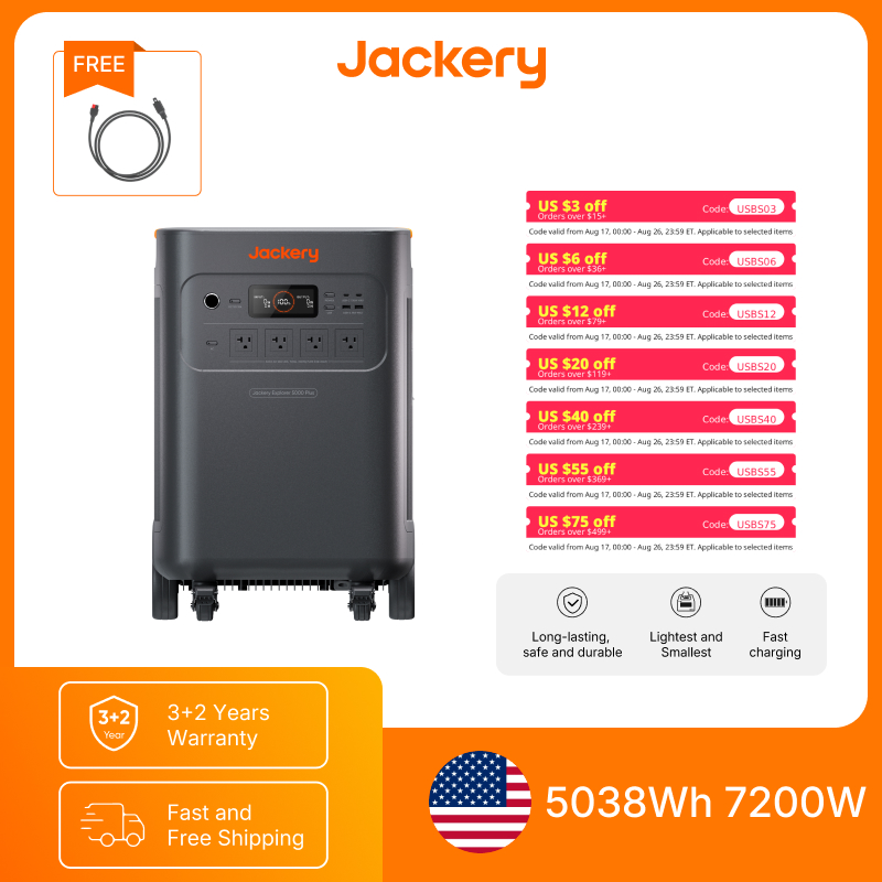 Solar Powered Charger - Jackery Explorer 5000 Plus dengan Set