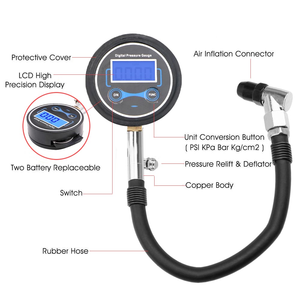 0-200Psi pengukur tekanan ban  - Electronics Quiz ulasan dan harga